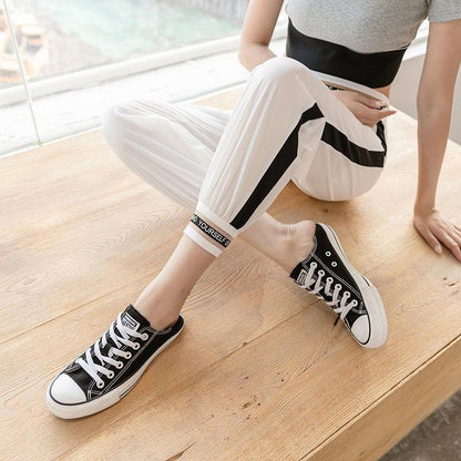Casual Sports Waistband Harem Pants Women's Quick-drying Fashion Trendy Hip Hips Were High and Thin Nine-point Pants