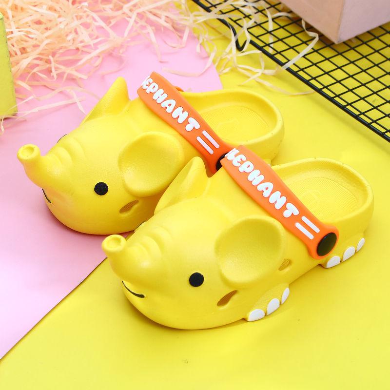 Kids Slippers Summer Boys Girls Soft Sole Flat Anti-slip Casual Elephant Slippers Household Shower Casual Versatile Beach Deformation Slippers