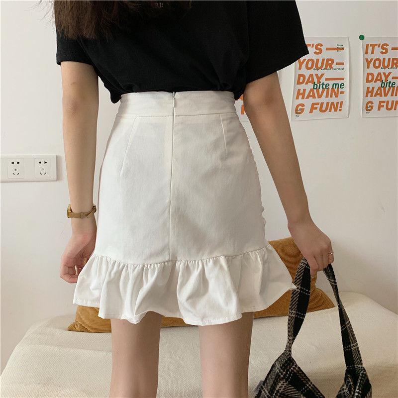 Women Sexy Tight A-line Pleated Skirt High Waist Mermaid Skirt Hip Skirt  Elastic Waist Club Casual Home Office