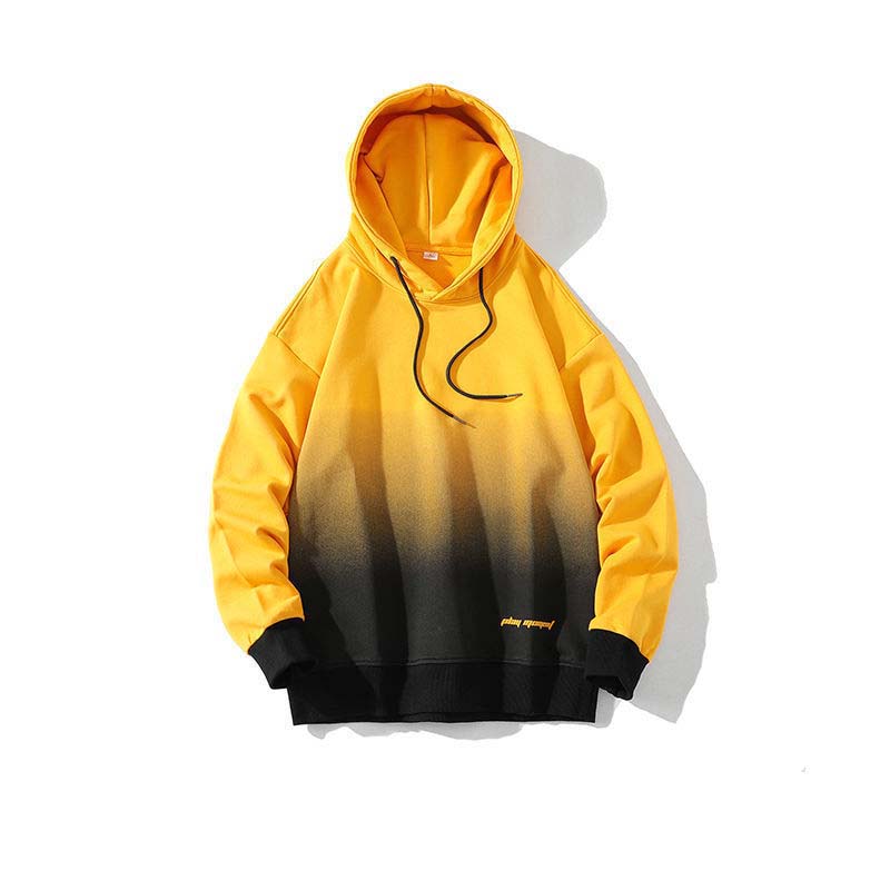 Gradient Sweater Men's Casual Sweater Spring and Autumn Loose Hooded Coat