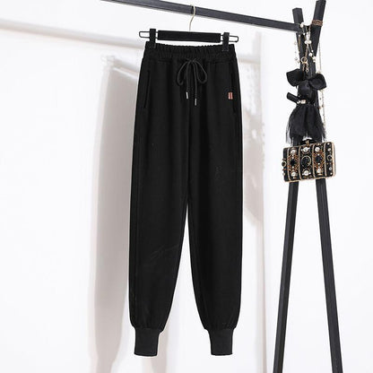 Women's Gray Guard Pants Are Thin Spring and Autumn Lanterns Loose Feet Ins Tide Casual Pants Sports Pants