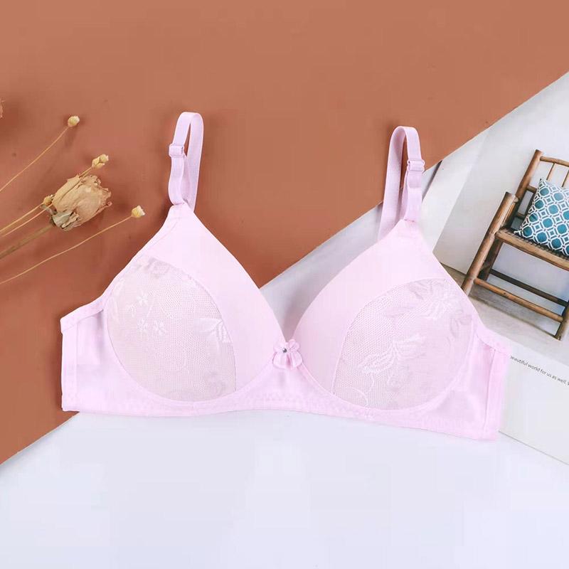 Ladies Underwear Thin Sexy Simple Comfortable Breathable Non-slip No Steel Ring Gather Embroidery Bra