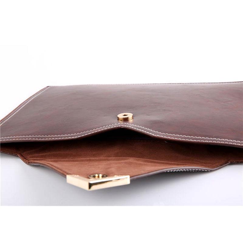 Business Briefcase Men Women Fashion Buckle Leather Zipper Waterproof Handbag IPAD Bags Computer Bag