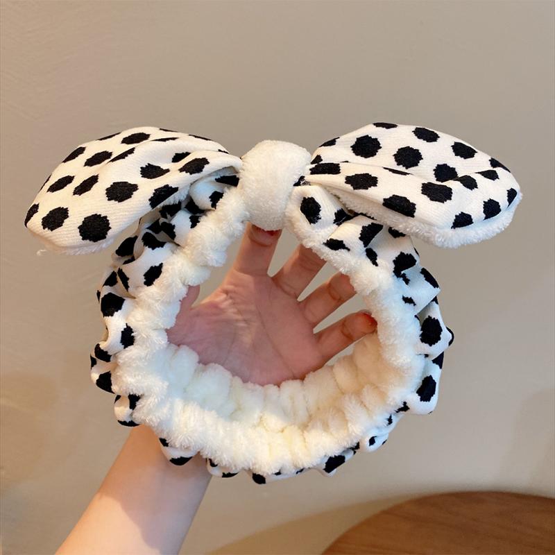 Cute Leopard Print Coral Fleece Headband Women Makeup Shower Hairband Elastic Hair Bands