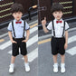 Children's Dress Boys Summer Suspenders Short-sleeved Shorts Baby Suit Six One Host Performance Clothing