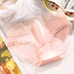 6Pcs/Set Seamless Women's Mid-waist Panties Large Size Lace Cotton Briefs Solid Color Highly Elastic Casual Underpants
