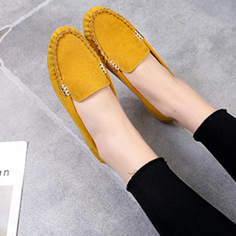 Women's Fashion Ballet Flats Cute Slip on Low Heel Ladies Boat Shoes