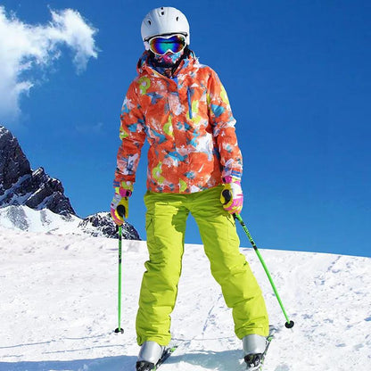Winter Women's Ski Suit Suit Outdoor Warmth Thick Windproof Waterproof Veneer Double Board Couple Ski Tops Ski Pants