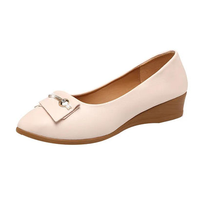 Women's Flat Shoes Wedge Heel Mother Shoes Work Shoes One Foot Korean Style Single Shoes Women
