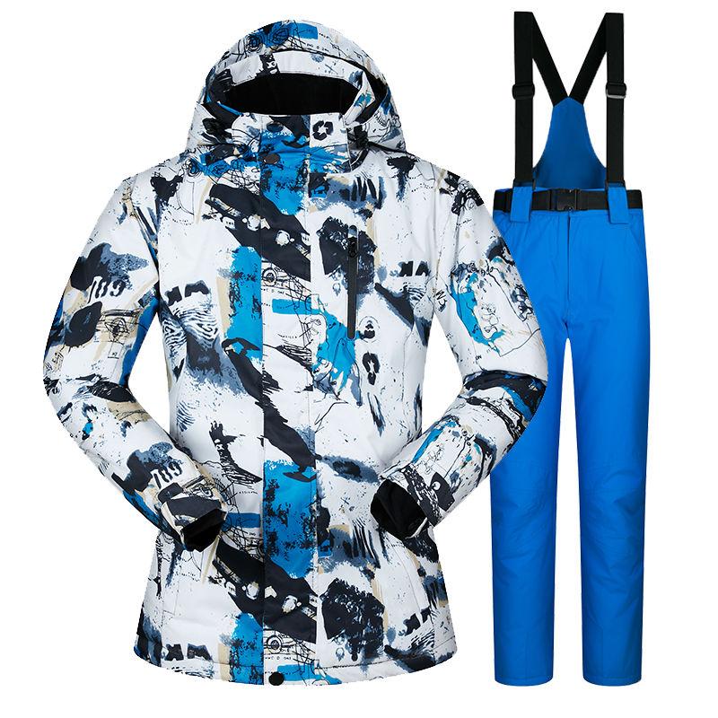 Men's and Women's Ski Wear Winter Outdoor Warm Windproof Waterproof Ski Snowboard Wear Women's and Men's Ski Jackets Ski Pants Snow Clothes