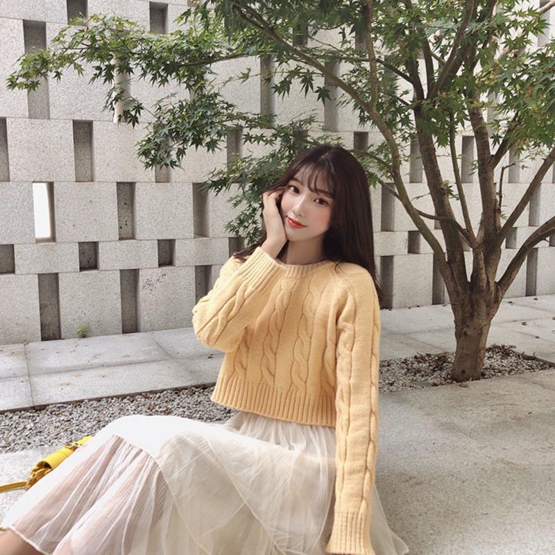 Fashion Warm Women's Sweater Autumn Winter Twist Student All-match Blouse Pullover Sweater