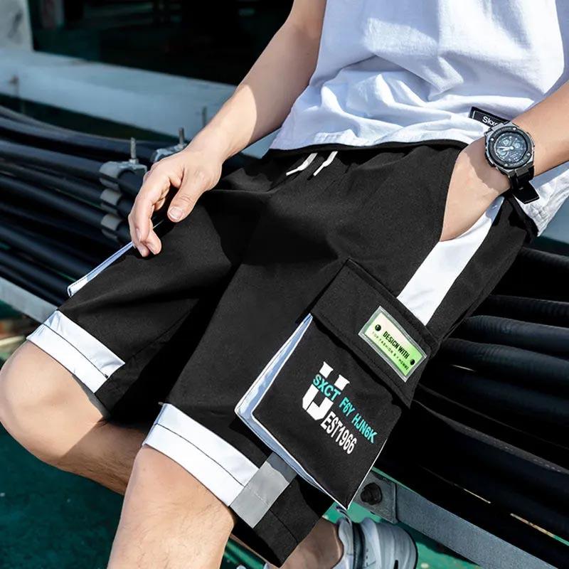 Summer Shorts Men's Overalls Casual Loose Large Size Trend Student Big Pocket Five-point Pants Sports Men's Pants All-match