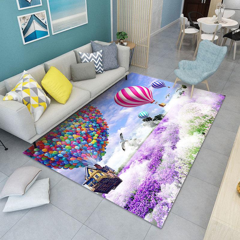 3D Modern Light Luxury Household Carpet Nordic Living Room Bedroom Bedside Cartoon Ottoman Blanket