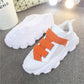 Trifle Small White Shoes Women Spring  Summer Candy Color Velcro Mesh Breathable Sneakers Thick-soled Running Shoes