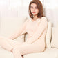 Women Long Sleeve Thermal Underwear Women Winter Thicken Tight Suit Sexy Pajamas Autumn Windproof Soft Lining Slim Body Comfortable Breathable Student