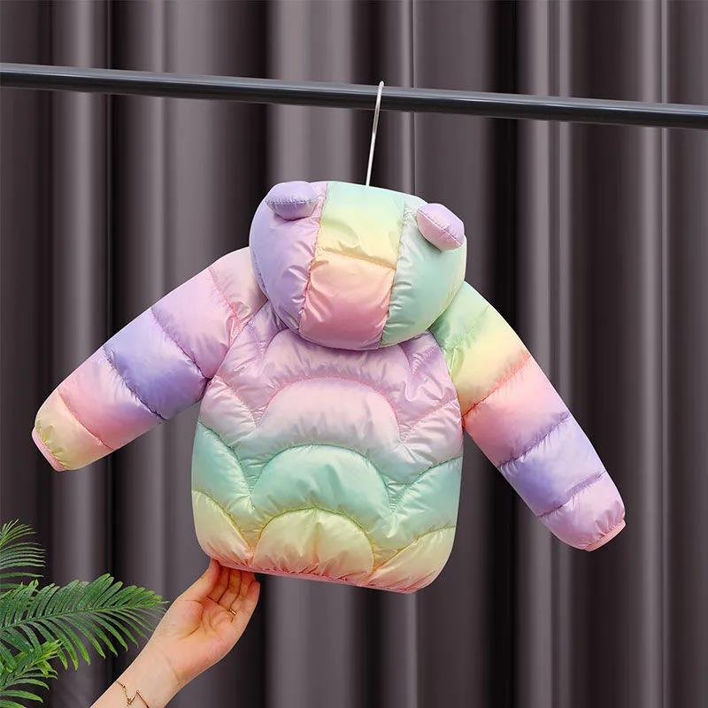 Girls Winter Warm and Windproof Candy-colored Cotton Clothes Plus Fleece Padded Jacket