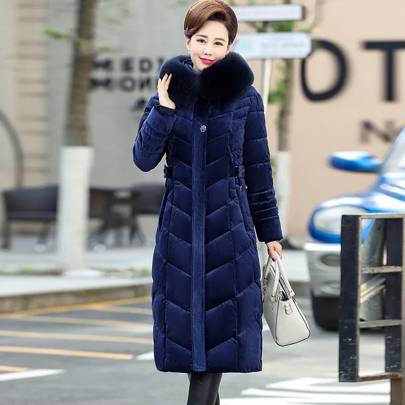 Women's Winter Hooded Plush Thickened Warm Cotton Padded Coats Female Solid Color Oversized Loose Long Coats