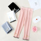 Girls' Leggings Children's Spring and Autumn Thin Bow Korean Ninth Pants Baby Outer Wear and Inner Wear Stretch Pants