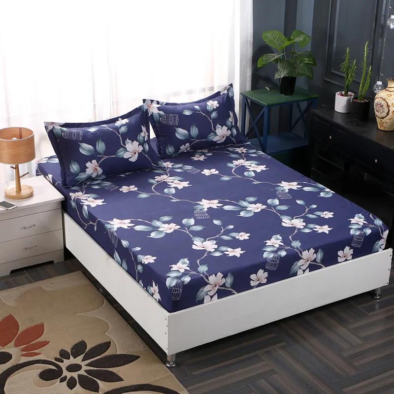 Mattress Cover Printed Non-slip Fit Sheet Queen Size Bed Mattress Cover Dust Cover