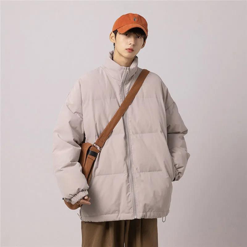 New Style Cotton Jacket Men's Trendy Down Jacket Thick Solid Color Cold-proof Warm Winter Jacket