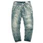 Washed Retro Jeans Men's Slim and Worn Straight Trousers Overalls