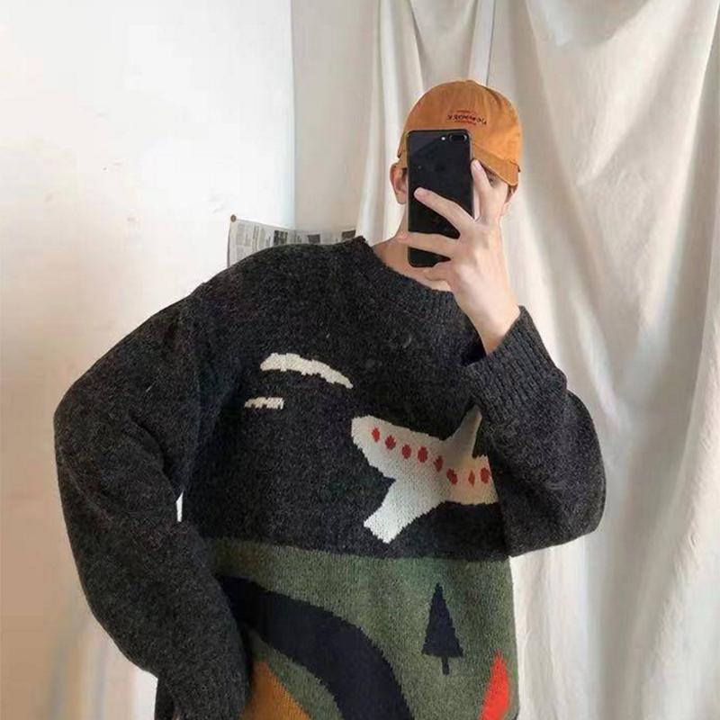 Korean Loose Round Neck Thermal Shirt Bottoming Shirt Couple Sweater Men and Women Students