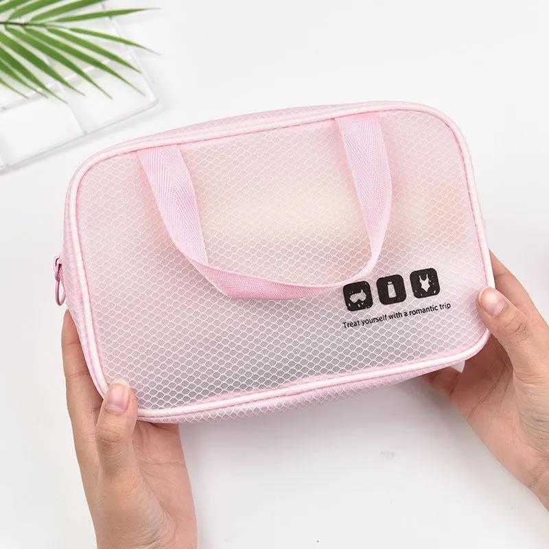 Simple Fashion Mesh Cosmetic Bag for Women S/M/L Set Makeup Bag Lipstick Bag Travel Organizer Makeup Organizer Cosmetics Pouch