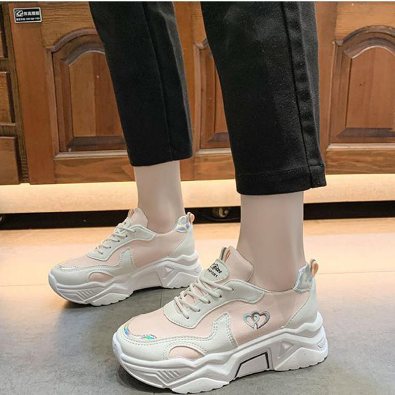 Thick-soled Heightened Comfortable Sneakers for Female Students Korean Version of All-match College Style Old Shoes