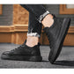 Men's Shoes Spring and Summer Sports and Leisure Shoes British Casual Black Leather Shoes Trend All-match Men's Comfortable Sneakers