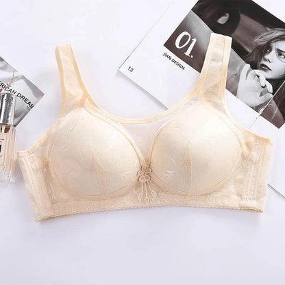 Adjustable Gathered Sexy Lace Bra Seamless No Steel Ring Underwear Ladies Anti-sagging Side Thin Mold Cup Breathable Bra