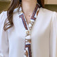 Women's Spring and Autumn Chiffon Shirt Loose V-neck Long-sleeved Top