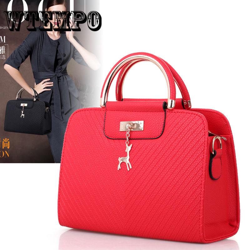 Female Deer Pendant Handbag Fashion Women Shoulder Bag Large Capacity Crossbody Messenger