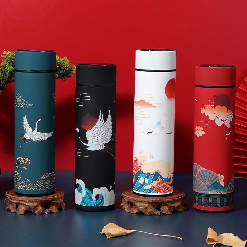 Intelligent Temperature Display Vacuum Flask Creative Water Cup Literary Male Female Students Portable Tea Cup Business Cup 304 Stainless Steel