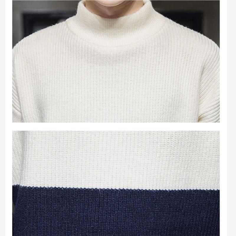 Autumn and Winter Sweater Trend Knit Sweater Round Neck Men's Thick Solid Color Base Shirt