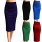 Women's Summer Solid Color Slim Mid-length Skirts Office Ladies Large Size Stretch Skinny Pencil Skirt