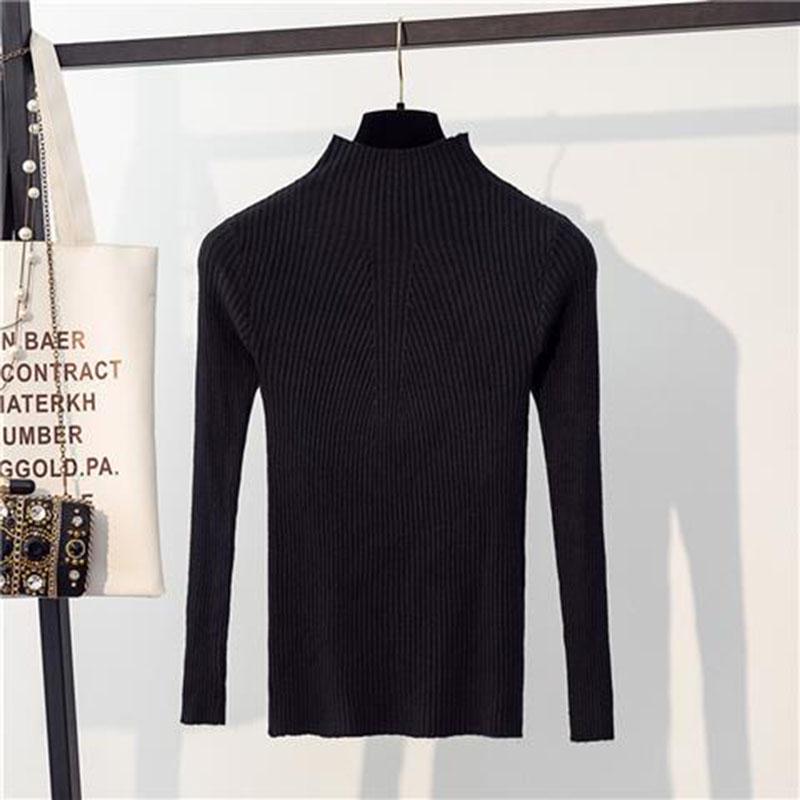 Winter Women Pullovers Sweater Knitted Korean Elasticity Jumper Slim Turtleneck Warm Female Sweaters
