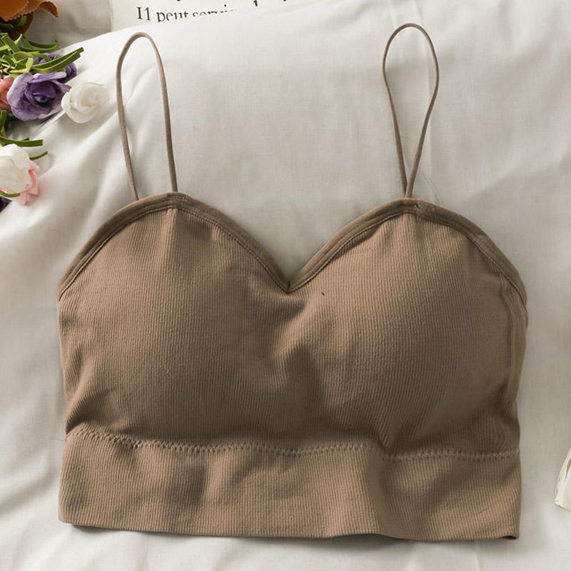 Spring and Summer Hollowed Out Sports Wrap Chest Beautiful Back and Bra Girls' Anti Light Gathering No Steel Ring Elastic No Buckle Bra
