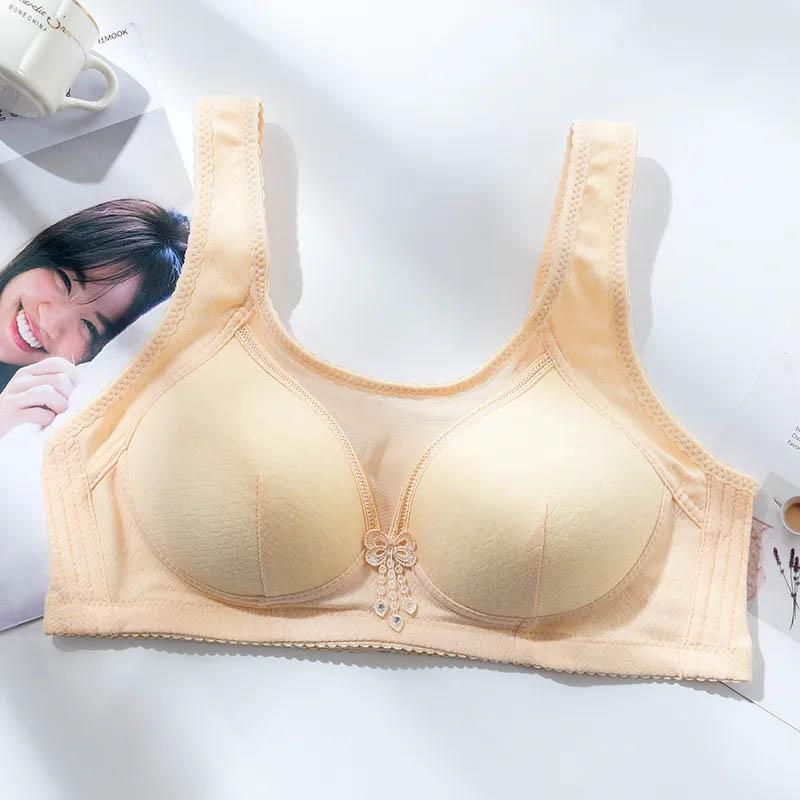 No Steel Ring Tube Top Ladies Thin Cotton Vest Gather Soft Cotton Breathable Full Cup Plus Size Bra