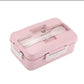 Wheat Straw Insulation Lunch Box Student Three-grid Japanese Lunch Box Female Portable Microwave Oven Fresh-keeping Office Worker Lunch Box