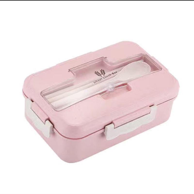 Wheat Straw Insulation Lunch Box Student Three-grid Japanese Lunch Box Female Portable Microwave Oven Fresh-keeping Office Worker Lunch Box