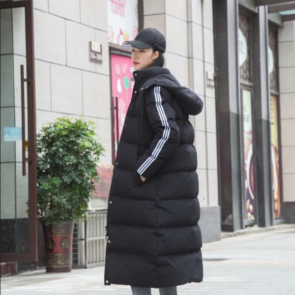 Fashion Trend Women's Down Jacket Autumn and Winter Leisure Loose Thick Warm White Duck Down Wild Long Down Jacket