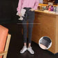 Gray Plus Velvet Trousers Winter Thickened Women's High-waisted Feet Trousers Are Thin and All-match Leggings Gray Velvet Lining Keeps Warm
