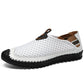 Large Size Handmade Leather Shoes New Breathable Mesh Shoes Hole Shoes Summer Shoes 38-47