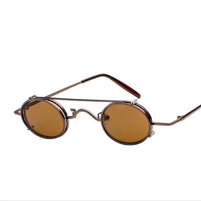 WTEMPO 2019 New Style Metal Steampunk Sunglasses Women Men Retro Removable lightweight Oval Sun Glas
