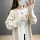 Spring and Autumn Casual Thick Sweater Mid-length Knitted Cardigan Jacket Pure Color Simple Female Top