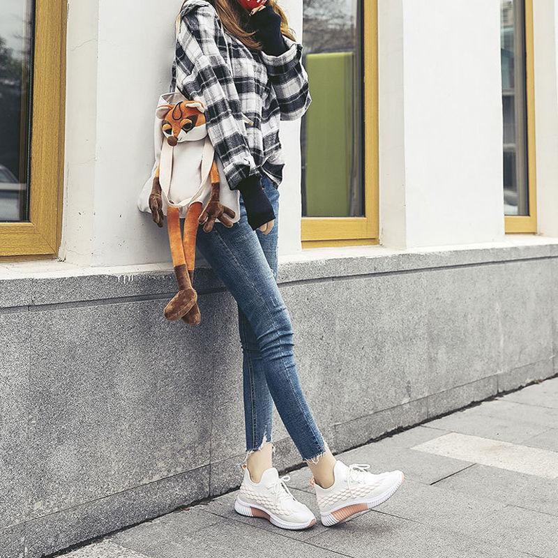 Spring All-match Casual Korean Style Flat Bottom Korean Style Women's Flat Heel Sports Shoes Breathable Running Shoes