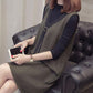 Autumn and Winter Lace Vest Dress Loose Sleeveless Long Vest Fashion Casual Women's Strap Skirt