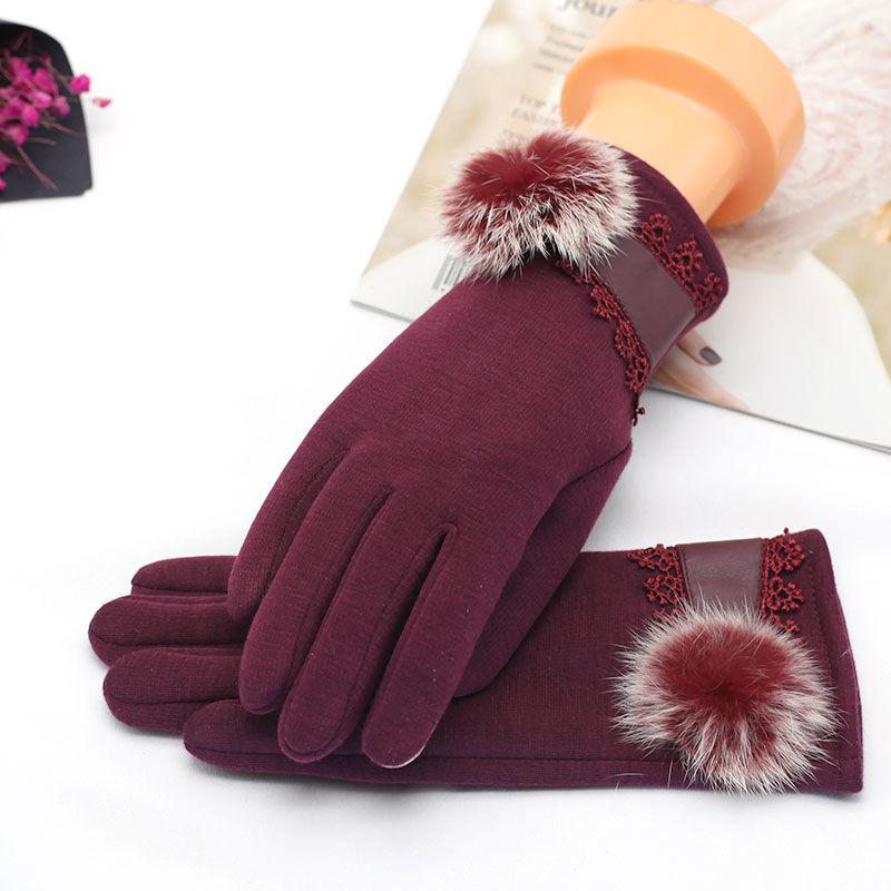Cotton gloves Windproof gloves Winter Warm gloves Thick gloves Woman fashion gloves Plush