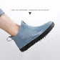 Fashion Non-slip Short-tube Rain Boots Men's Water Shoes Plus Velvet Rain Boots Flat Kitchen Work Rubber Shoes Thick-soled Low-top Water Boots