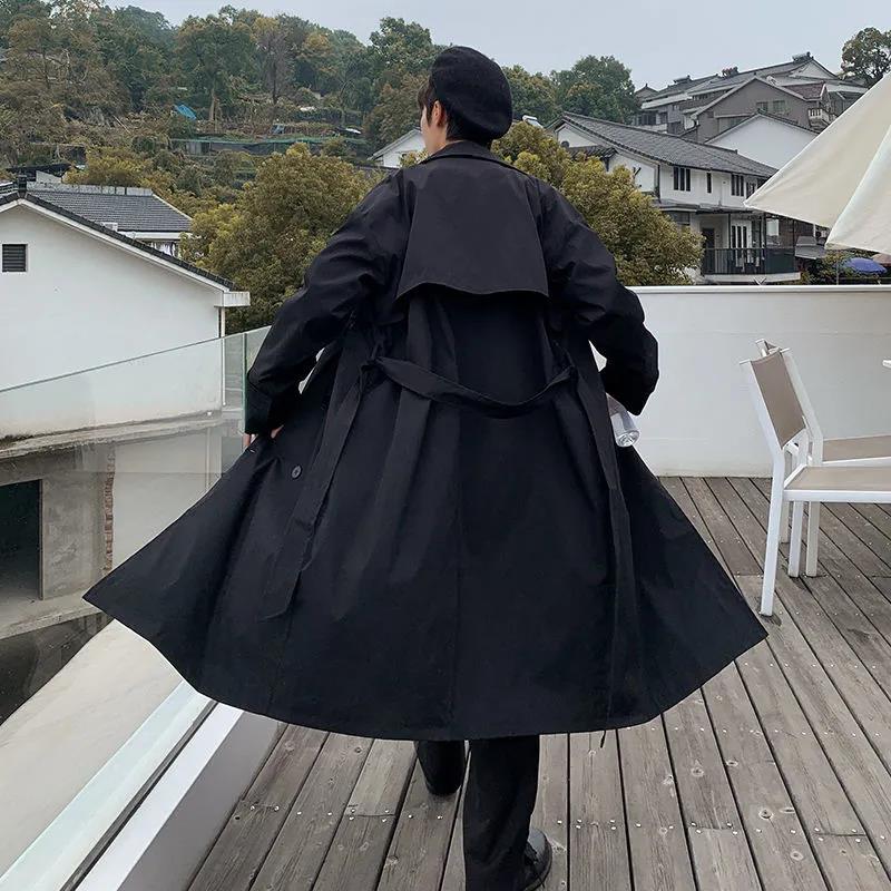Men's Youth Long Windbreaker 2021 Spring and Autumn New Mid-length Coat Jacket